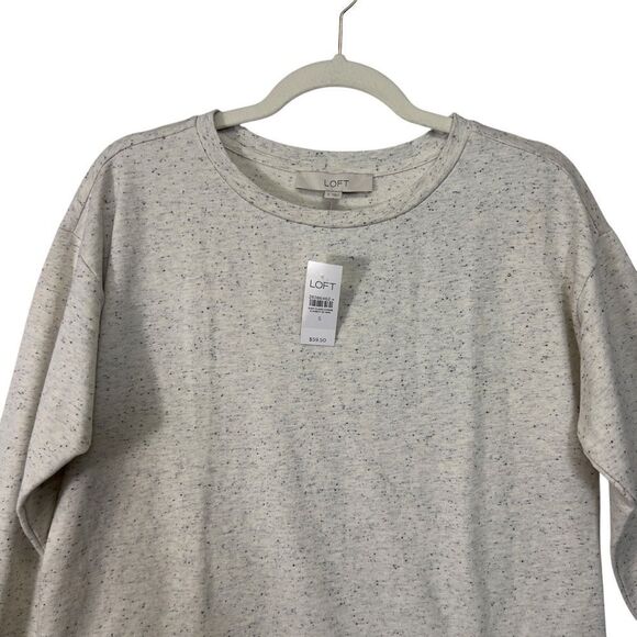 Nwt Ann Taylor LOFT Speckled Sweater in Light Grey with 3/4 Sleeves, Size small - Picture 3 of 12
